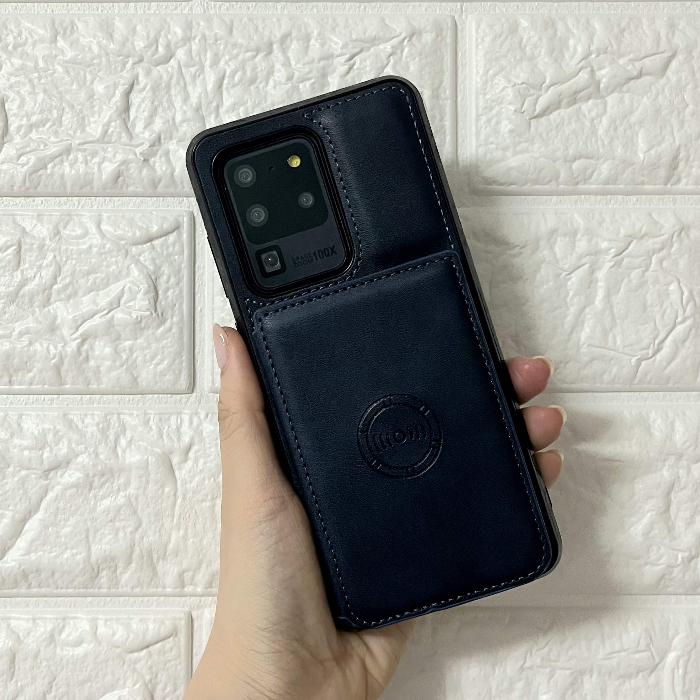 카드 케이스 가죽 지갑 범퍼 다크블루, 갤럭시S20울트라 - 상품 이미지