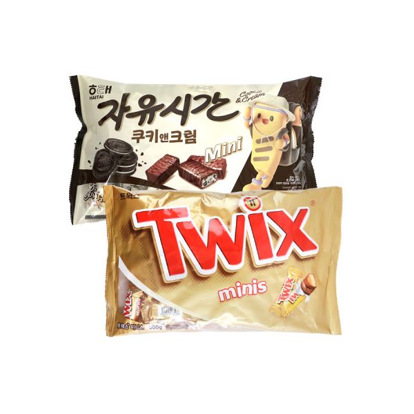 미니 자유시간 쿠키앤크림400g + 트윅스 미니 500g 초코바 간식 : e신마트