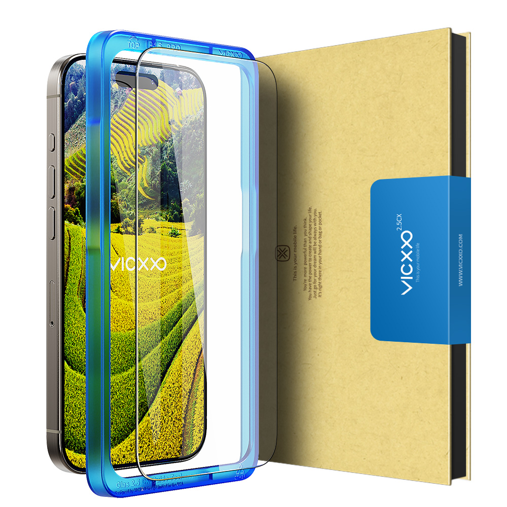 빅쏘 2.5CX 지문인식 강화유리 액정보호필름 아이폰15 프로, 2매입