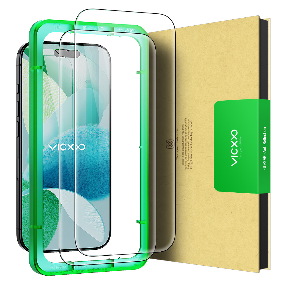 빅쏘 AR 저반사 고화질 강화유리 필름 아이폰16 프로 맥스, 2매입