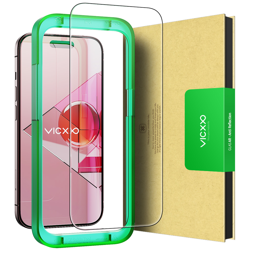 빅쏘 AR 저반사 고화질 강화유리 필름 아이폰15, 1매입