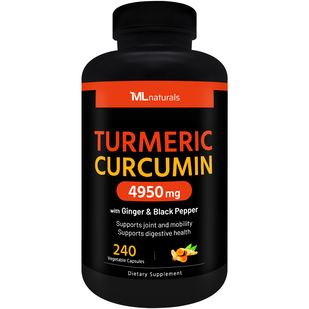 2025 신제품! 마이라이프 내추럴스 유기농 강황 커큐민 4950mg (진저+블랙페퍼) 240야채캡슐 - 메인 이미지