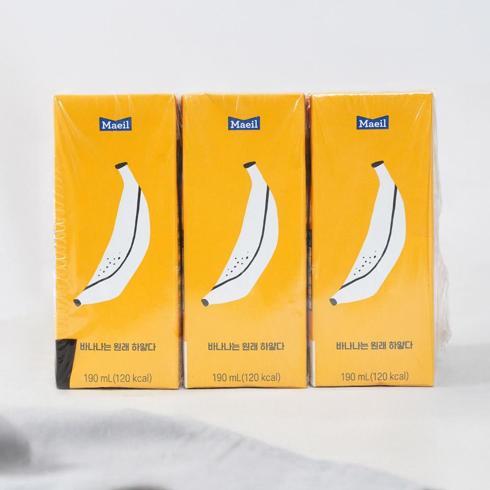 메가마트 매일 바나나는 원래 하얗다 바나나우유 190mlx6 - 메인 이미지