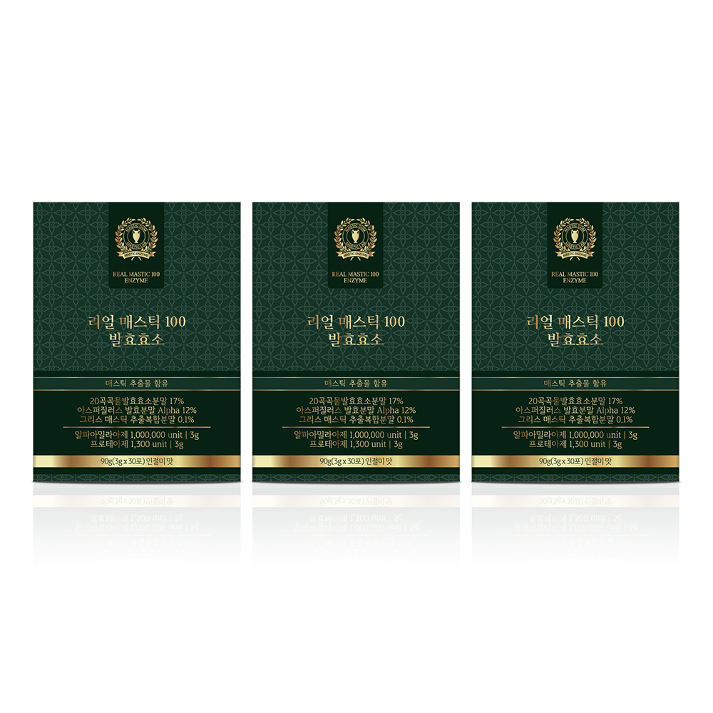 탄수화물 단백질 분해 곡물 소화 효소 리얼매스틱 소화효소 리얼 매스틱 100 발효 30포, 3개