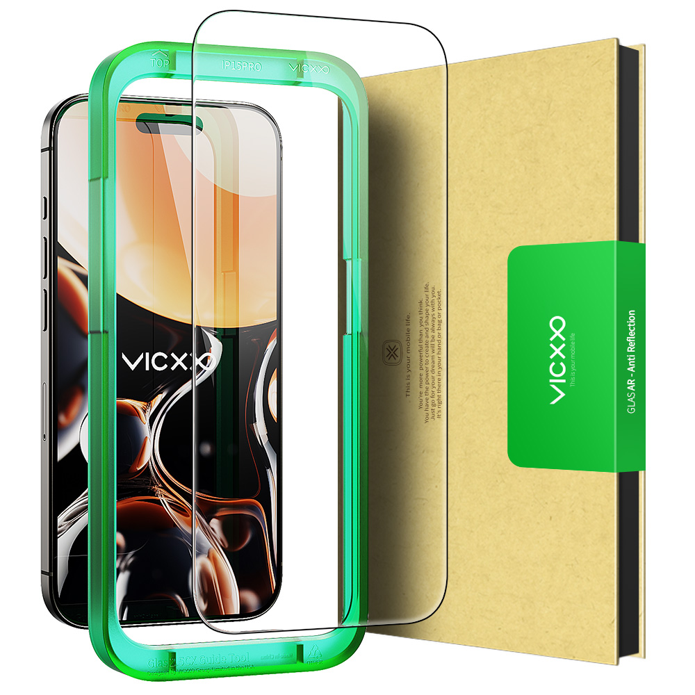 빅쏘 AR 저반사 고화질 강화유리 필름 아이폰15 프로, 1매입