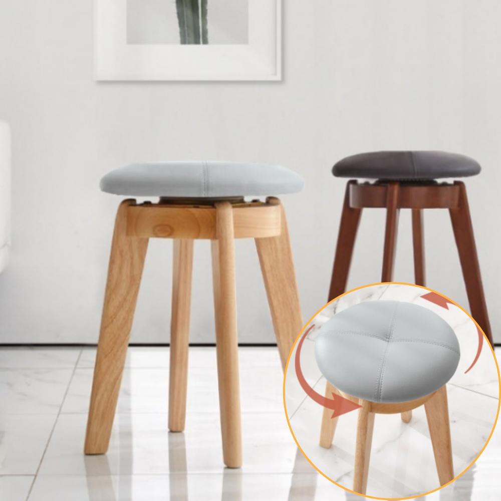 순수 원목 회전 스툴 체어 낮은원목스툴 의자 회전식