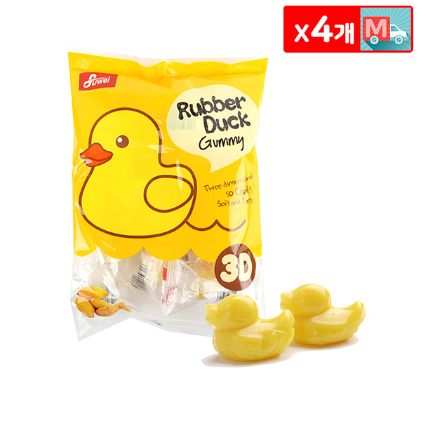 러버덕구미 망고향 70g X 4 개별포장 오리 젤리 간식 과자 : 해피플레이스포유