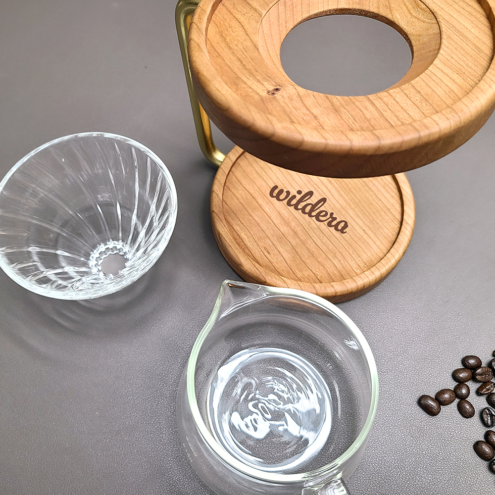 캠핑 우드 드립스테이션 핸드드립 세트 체리 원목 나무 드립스탠드 거치대