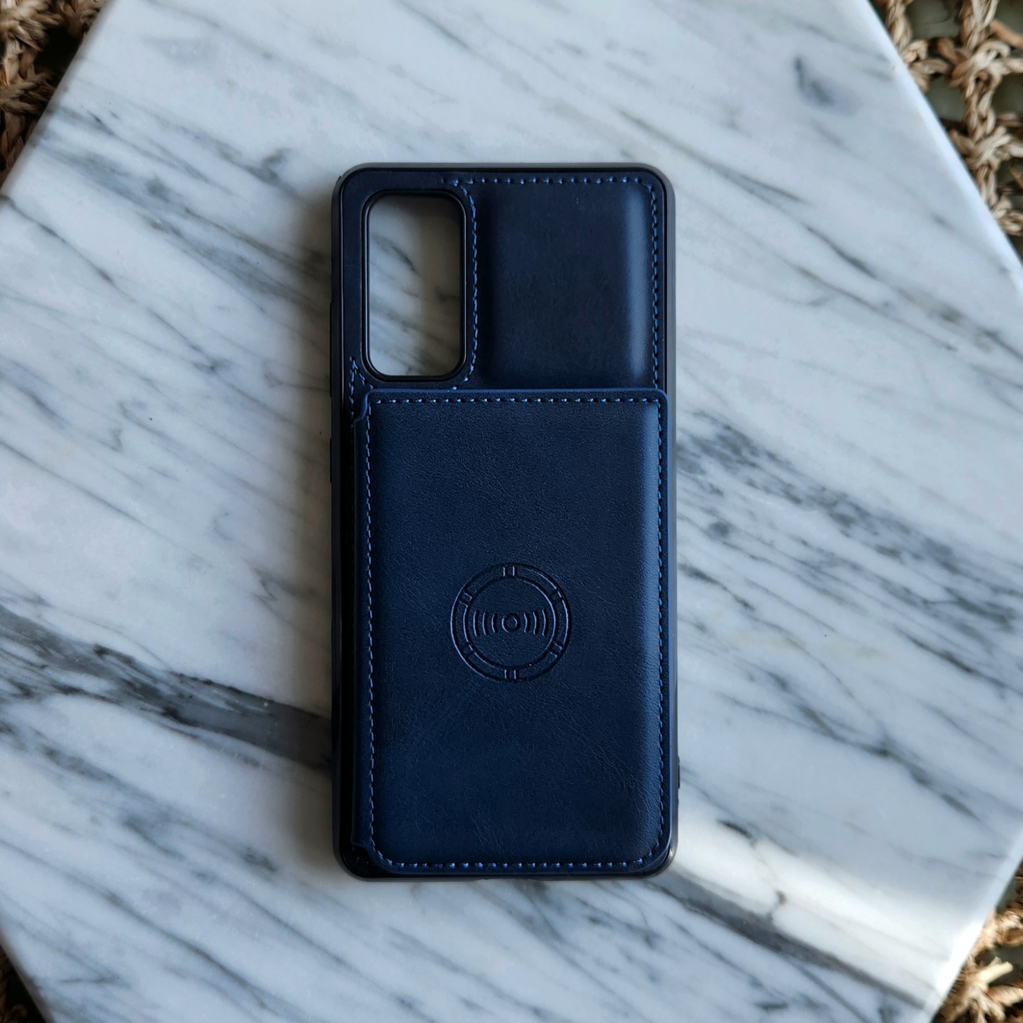 카드 케이스 가죽 지갑 범퍼 다크블루, 갤럭시S20플러스 - 상품 이미지