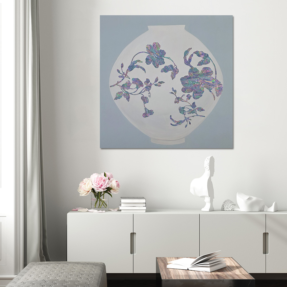 [Gallery Edition] 풍수인테리어 자개 달항아리 그림 미술작품 캔버스액자