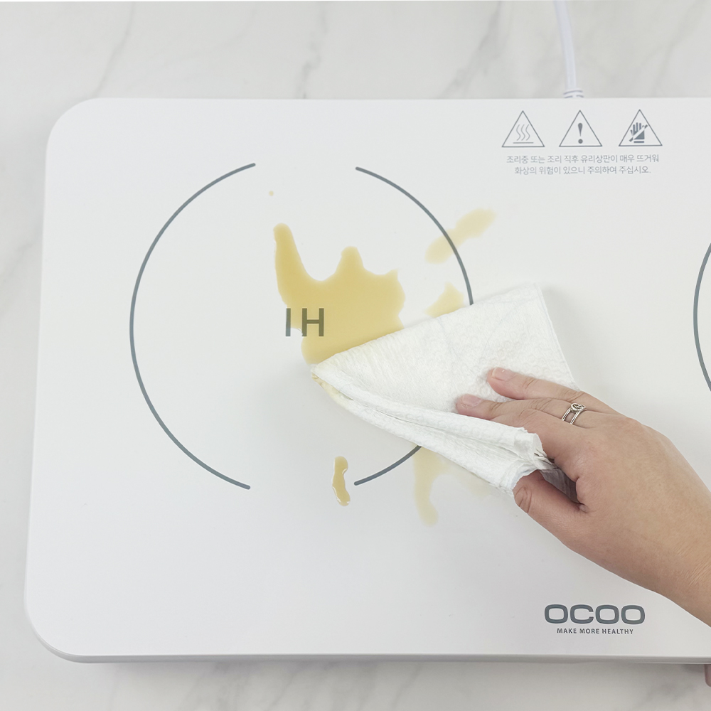 [가스X 열X 시원한 주방] 오쿠 2구 인덕션 화이트 듀얼 플레이트 OCC-IH3000WH