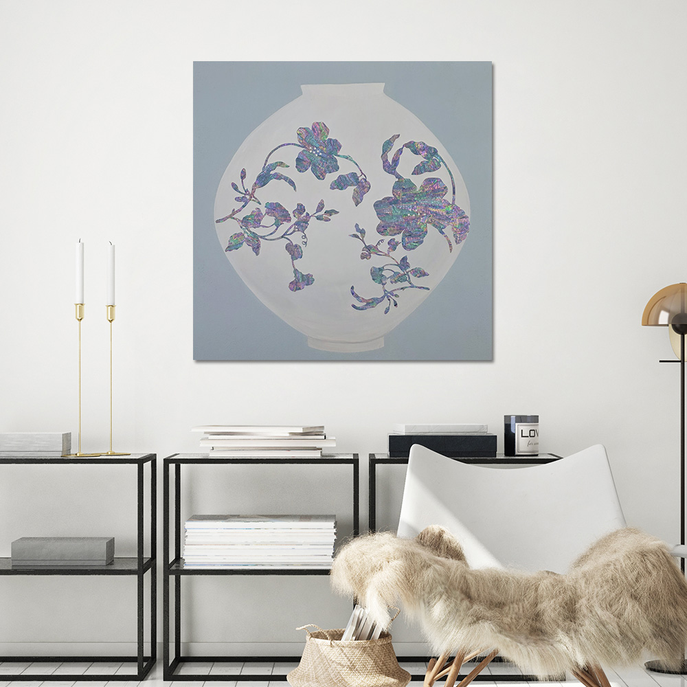 [Gallery Edition] 풍수인테리어 자개 달항아리 그림 미술작품 캔버스액자