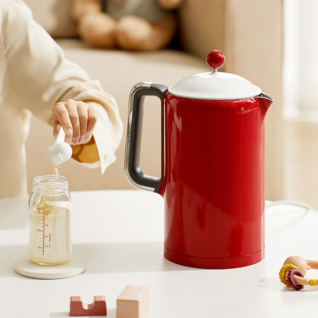 빈티지 통주물 전기포트 대용량 분유포트 보온 차탕기 온도조절 레벤호프 티메이커 1.5L