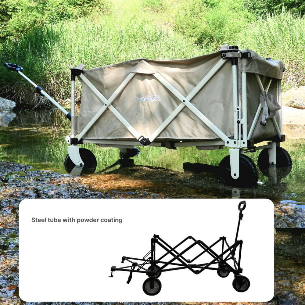 캠프365 파파웨건 폴딩카트 캠핑 카트 수레 웨건 접이식 손수레 160kg 내하중 특대