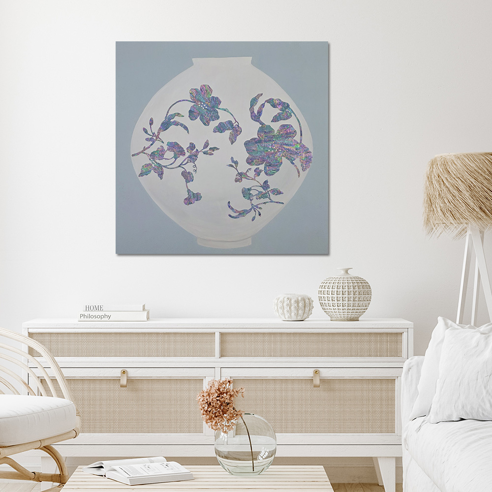 [Gallery Edition] 풍수인테리어 자개 달항아리 그림 미술작품 캔버스액자