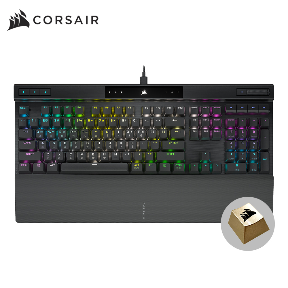 커세어 K70 RGB PRO 게이밍 기계식 키보드 저소음 적축 골드키캡 에디션 - 메인 이미지