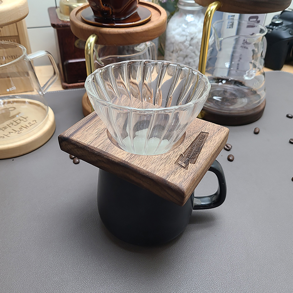 캠핑 우드 드리퍼 핸드드립 월넛 원목 나무 드립세트