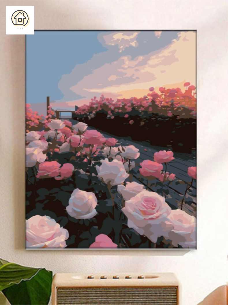 꽃 그림 액자 세트 명화그리기 색칠하기 유화 컬러링북 장미 스트리트 공용 - 상세 이미지 3