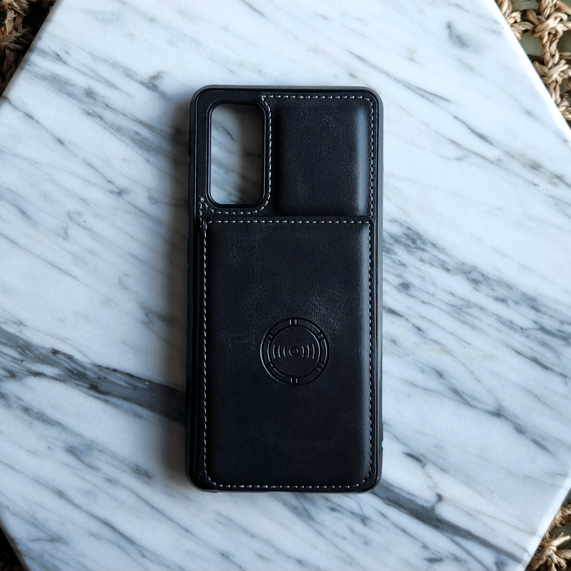 카드 케이스 지갑 가죽 범퍼 블랙, 갤럭시S20플러스 - 상품 이미지