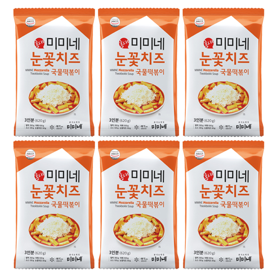 미미네 눈꽃치즈 국물떡볶이 X 기본맛, 620g, 6개