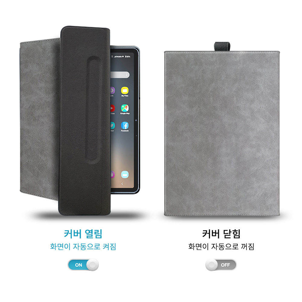 고부기 터치펜 수납 가죽 패드 커버 클러치 케이스 블랙, 갤럭시 탭 S9+-S9 FE+-S10+ - 상세 이미지 3