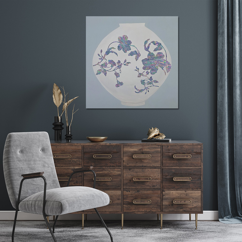 [Gallery Edition] 풍수인테리어 자개 달항아리 그림 미술작품 캔버스액자