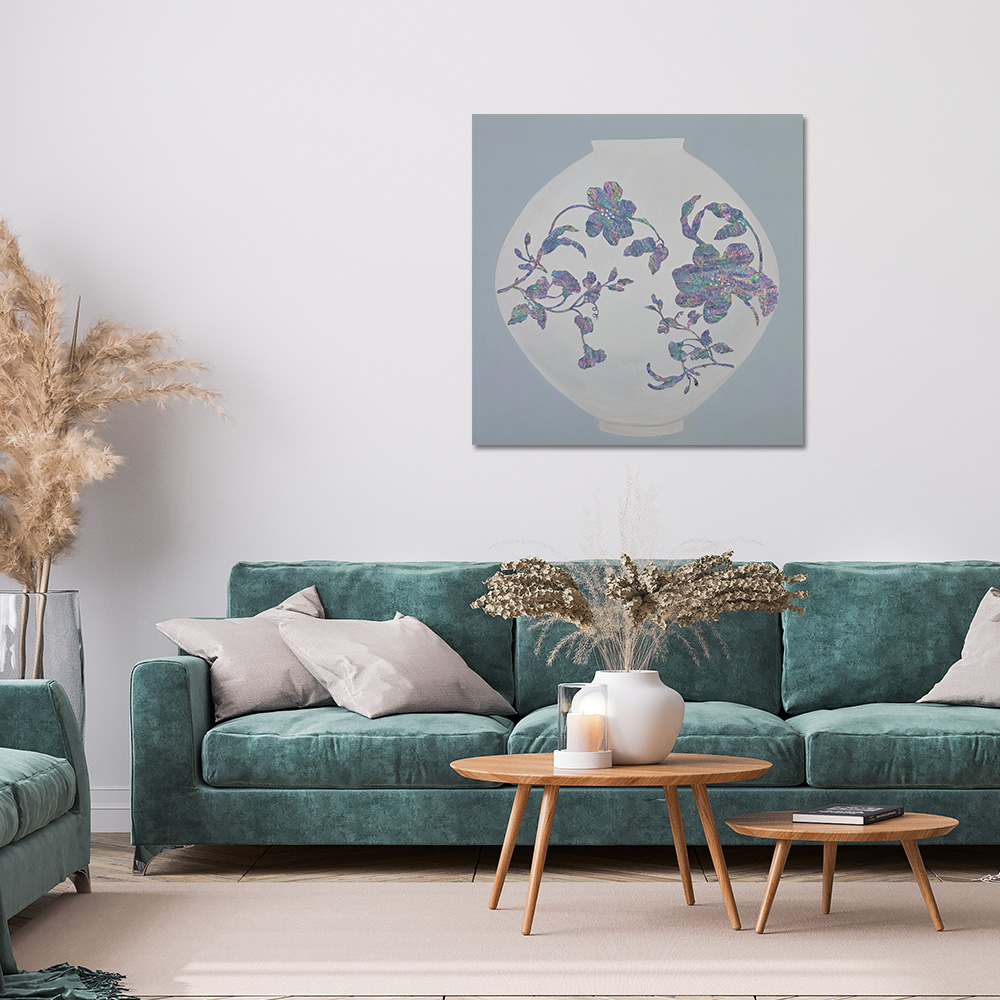 [Gallery Edition] 풍수인테리어 자개 달항아리 그림 미술작품 캔버스액자