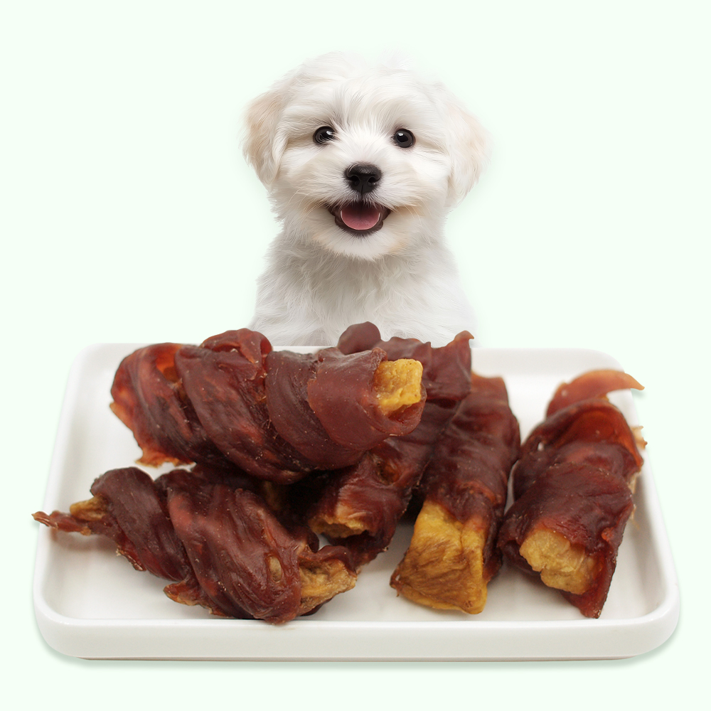 국내산 고덕말이 강아지 수제 간식 보양식 건강식으로 좋은 애견 펫푸드 오리+고구마, 80g, 1개 - 상품 이미지