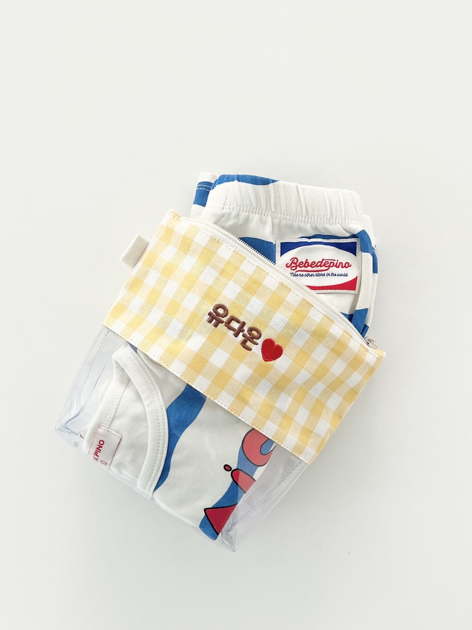 어린이집 준비물 파우치 방수 투명 이름 자수 유치원 여벌옷 기저귀 - 상세 이미지 5