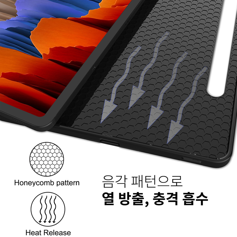 고부기 터치펜 수납 가죽 패드 커버 클러치 케이스 블랙, 갤럭시 탭 S9+-S9 FE+-S10+ - 상세 이미지 5