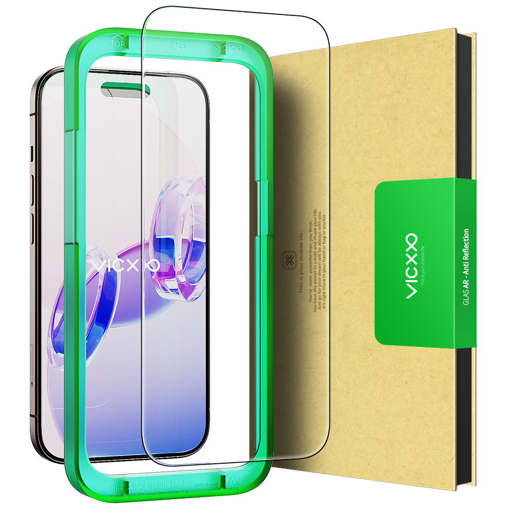빅쏘 AR 저반사 고화질 강화유리 필름 아이폰15 플러스, 1매입