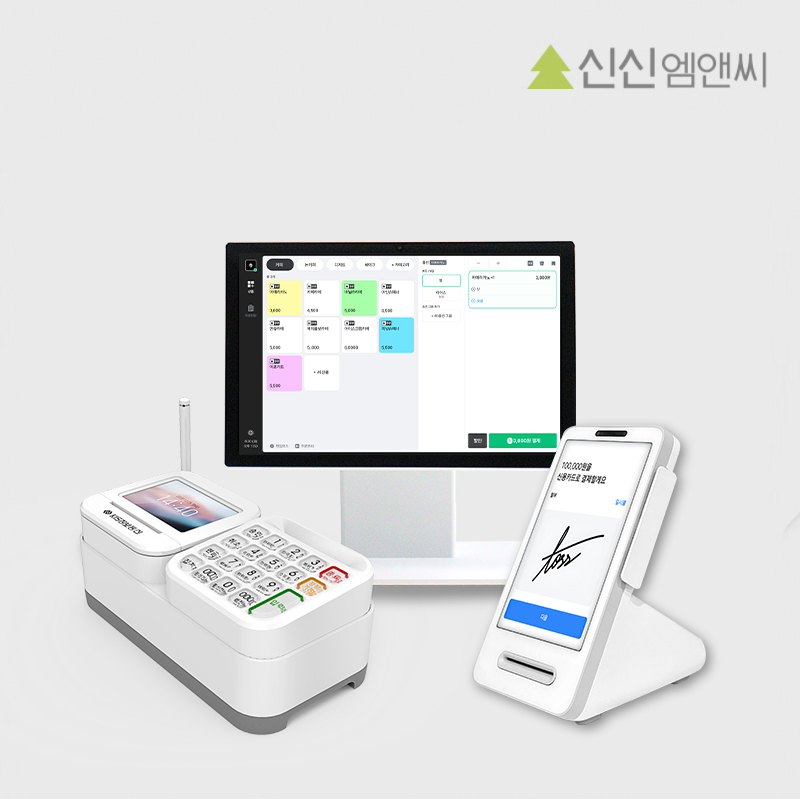 네이버 플레이스 연동 태블릿포스 QR키오스크 페이앤포스 카드단말기 화이트세트 - 상품 이미지