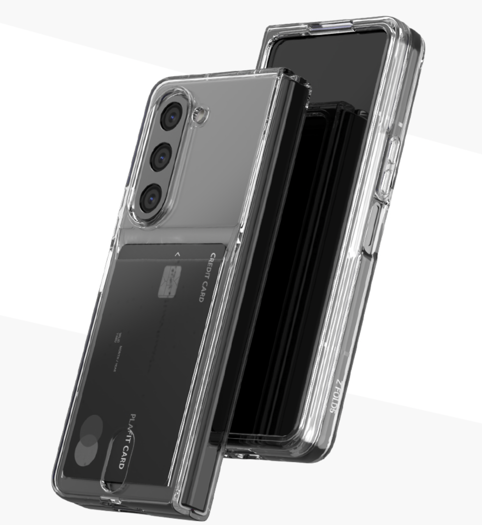 갤럭시 케이스 카드 수납 지갑 투명, 갤럭시Z 폴드4 - 상세 이미지 2