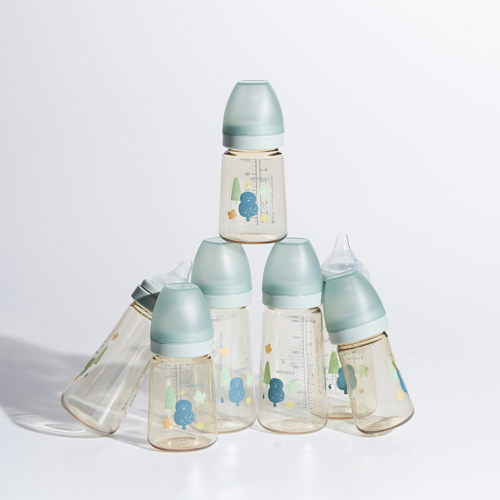 마더케이 신생아 PPSU 젖병 배앓이 방지 (노꼭지) 280ml, 2개, 포레스트(민트) - 상세 이미지 3