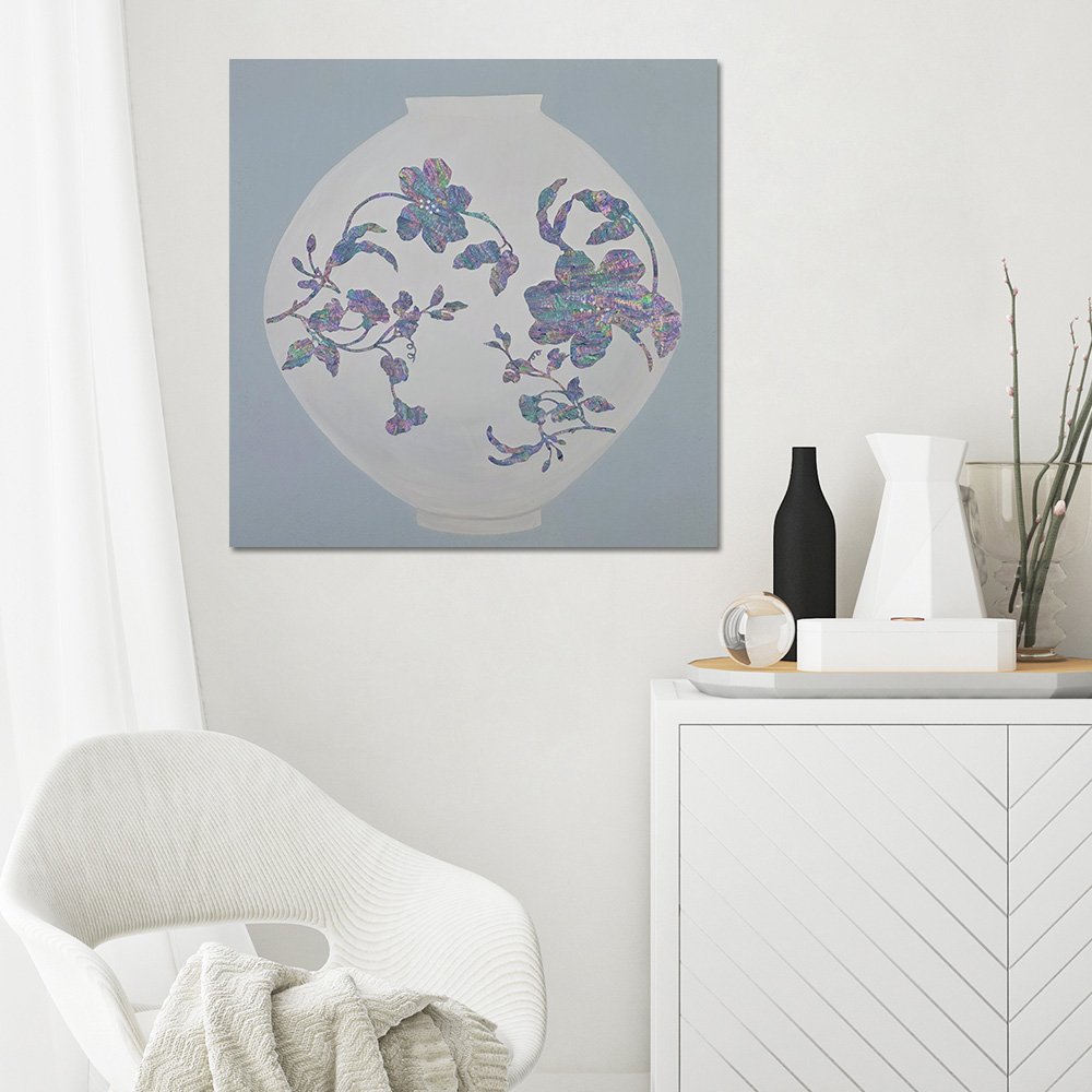 [Gallery Edition] 풍수인테리어 자개 달항아리 그림 미술작품 캔버스액자