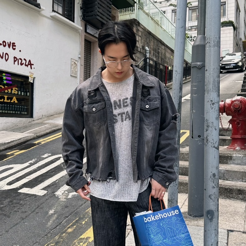 흑청자켓 크롭 바이커자켓 - 상세 이미지 4