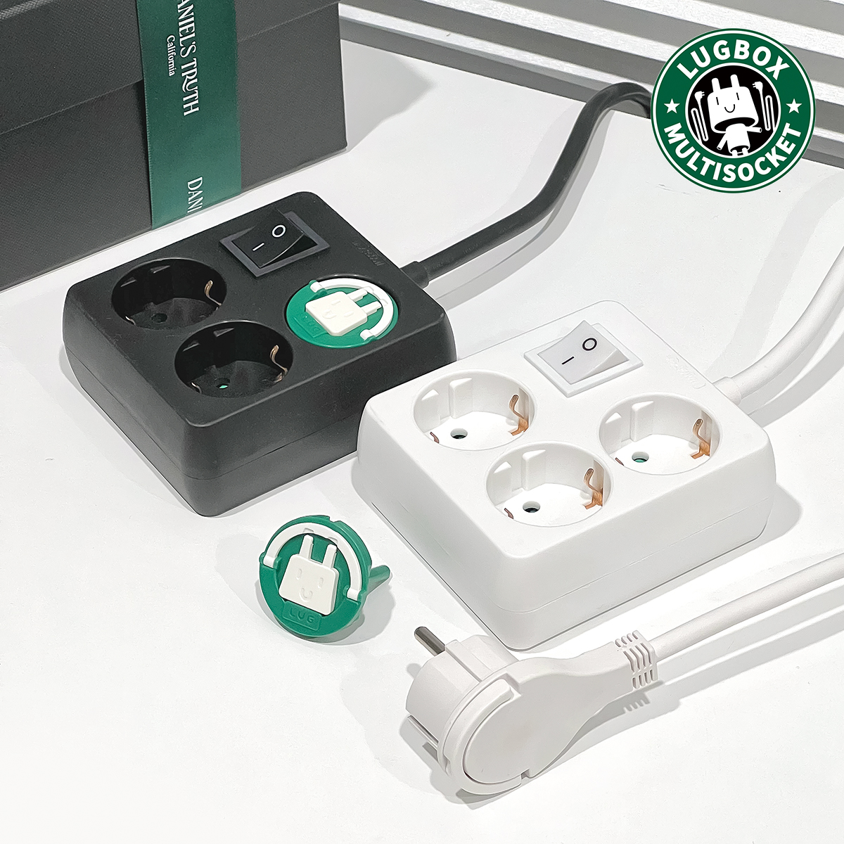 러그박스 납작 멀티탭 플랫 플러그 디자인 고용량 인테리어 멀티 콘센트 사각 미니 50cm