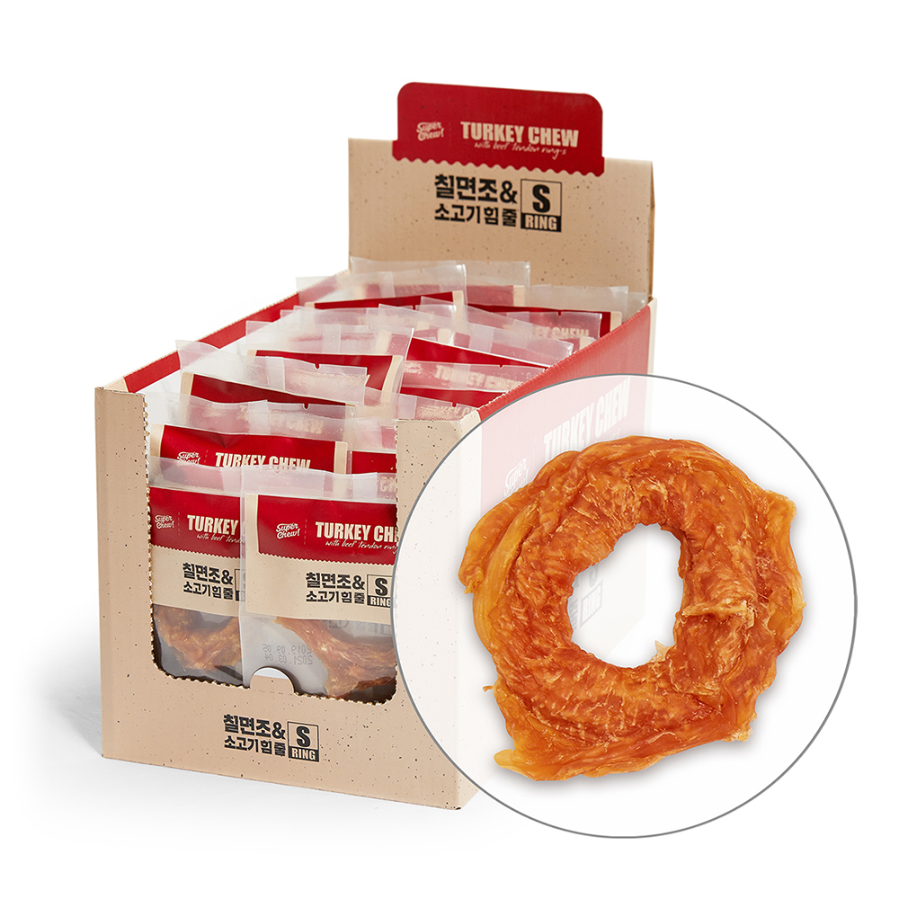 슈퍼츄 터키츄 강아지 간식 애견 오래먹는 개껌 엔젤링 링s+본s 40개