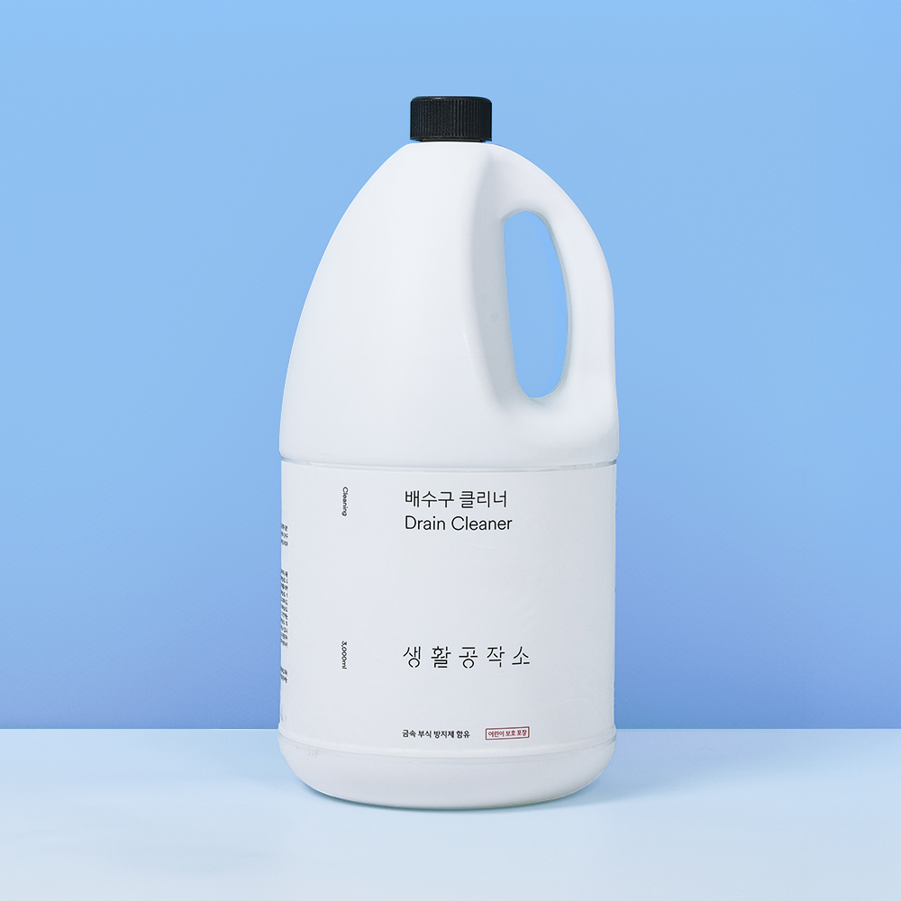 생활공작소 배수구클리너 하수구 씽크대배수구청소 세정제 3L 4개