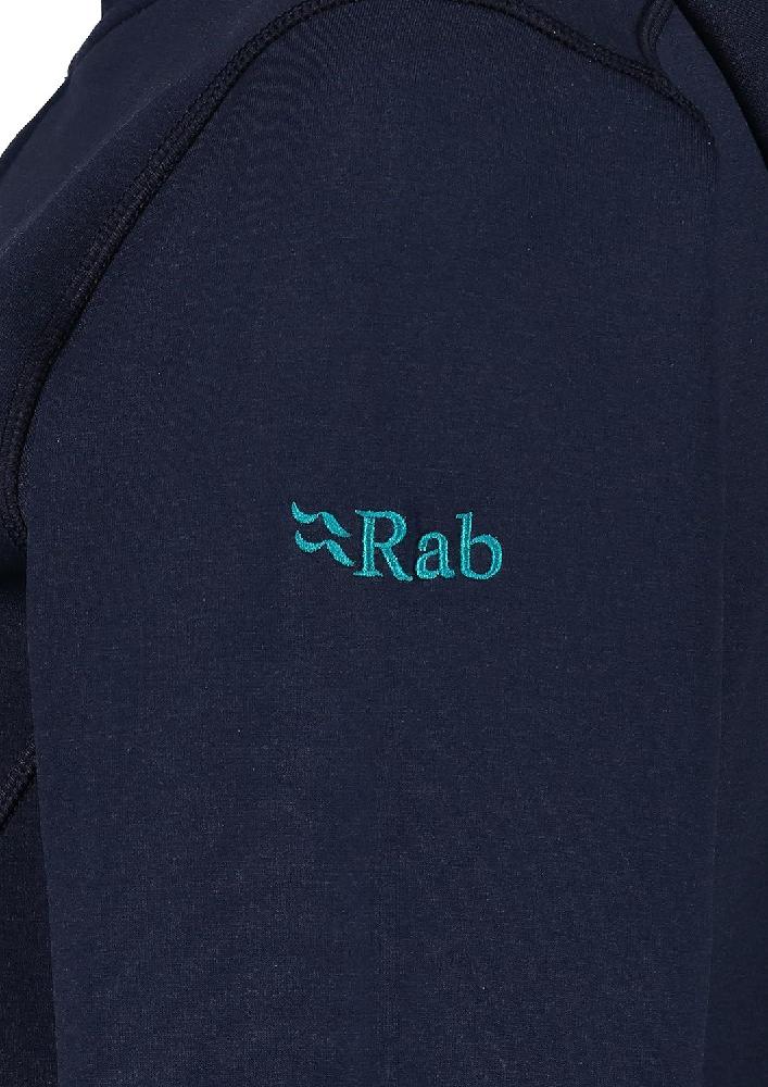 Rab 여성용 Geon 후드 플리스 스키 트레킹 및 캐주얼 용 풀 지퍼 - 딥 잉크 10 블랙/스틸 8 - 상세 이미지 4