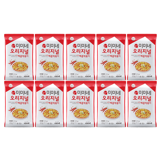 미미네 오리지널 매콤떡볶이 X 2단계, 570g, 10개