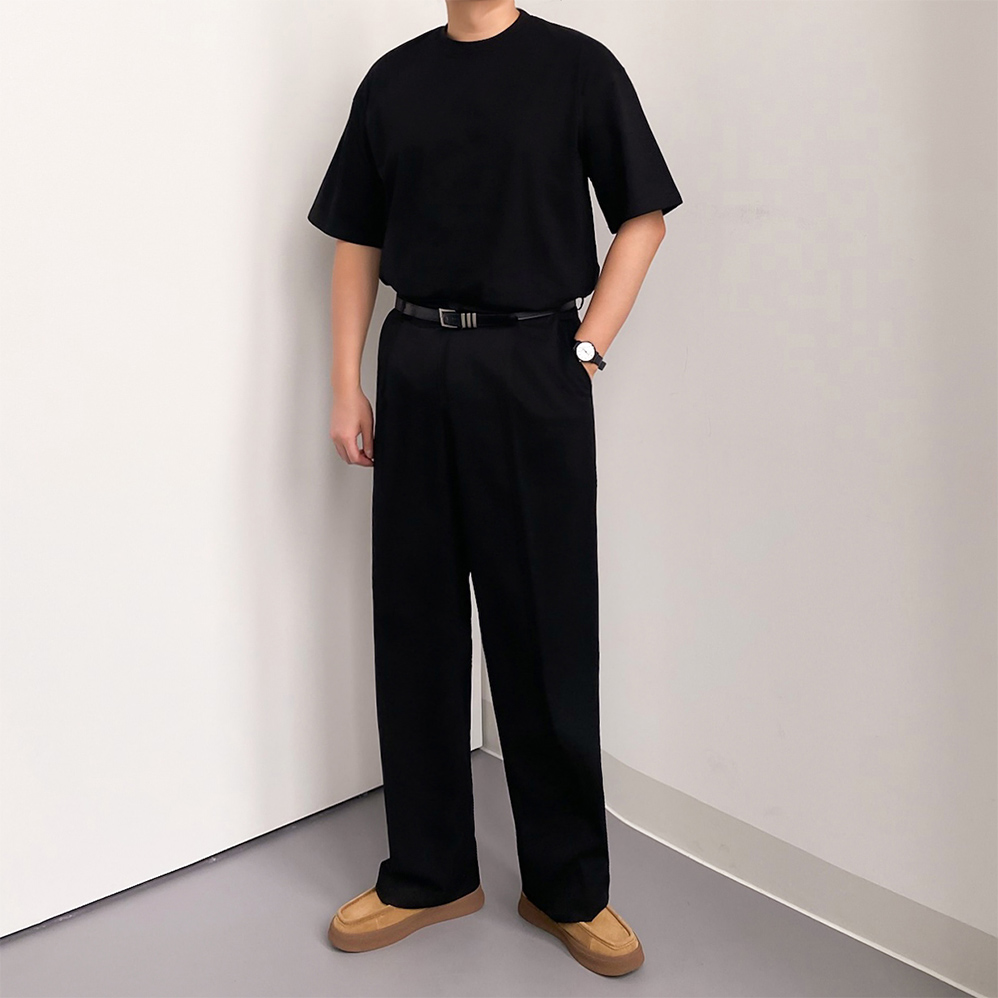 1+1 무지티 목안늘어나는반팔 레이어드 남자흰티 이미지 7