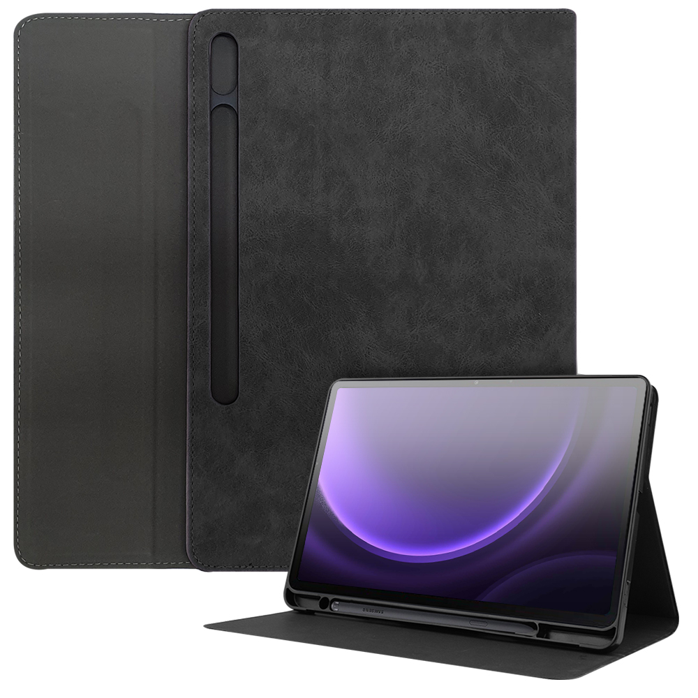 고부기 터치펜 수납 가죽 패드 커버 클러치 케이스 블랙, 갤럭시 탭 S9+-S9 FE+-S10+ - 상품 이미지