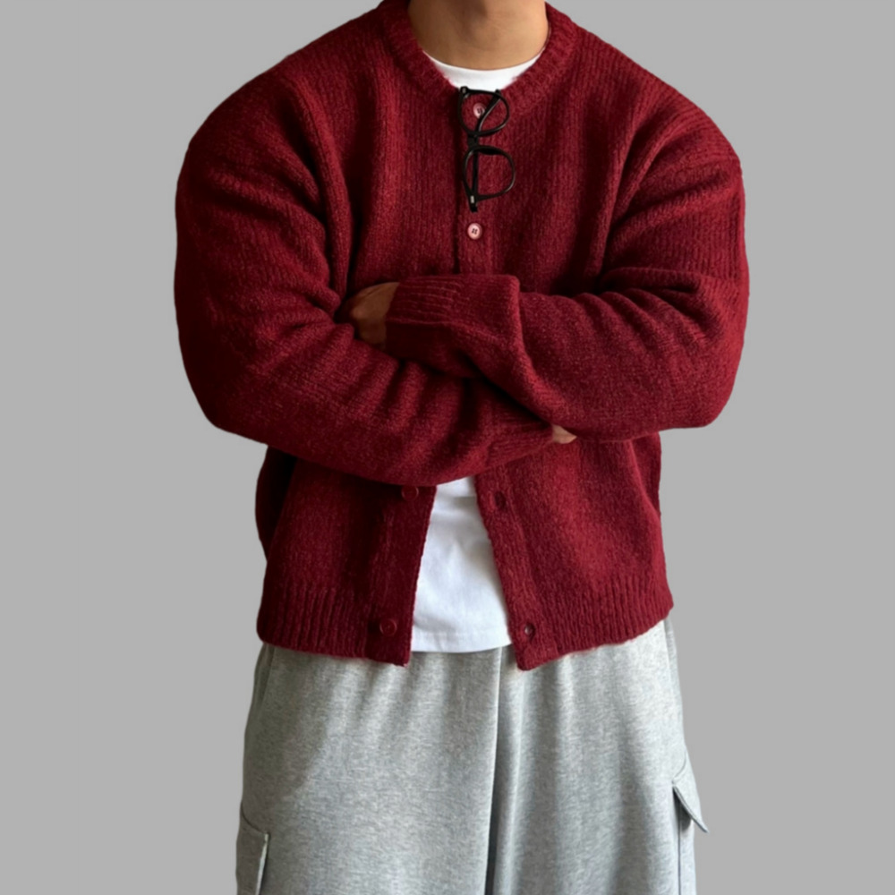 남자라운드가디건 남자오버핏가디건 - 상세 이미지 2