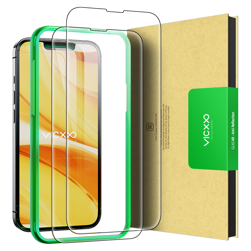 빅쏘 AR 저반사 고화질 강화유리 필름 아이폰13 미니, 2매입