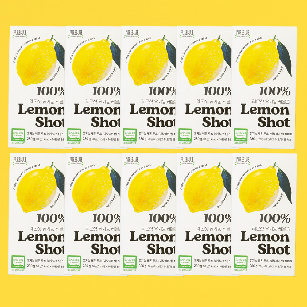 진한 유기농 레몬즙 원액 스틱 NFC 착즙 공법 항산화 14포, 10개