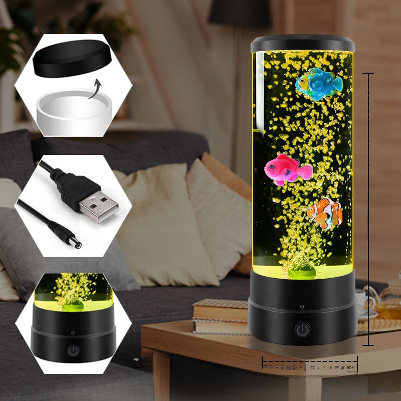 12인치 LED 버블피쉬 LED 무드등 침실 테이블램프 선물 홈데코 조명 - 상세 이미지 3