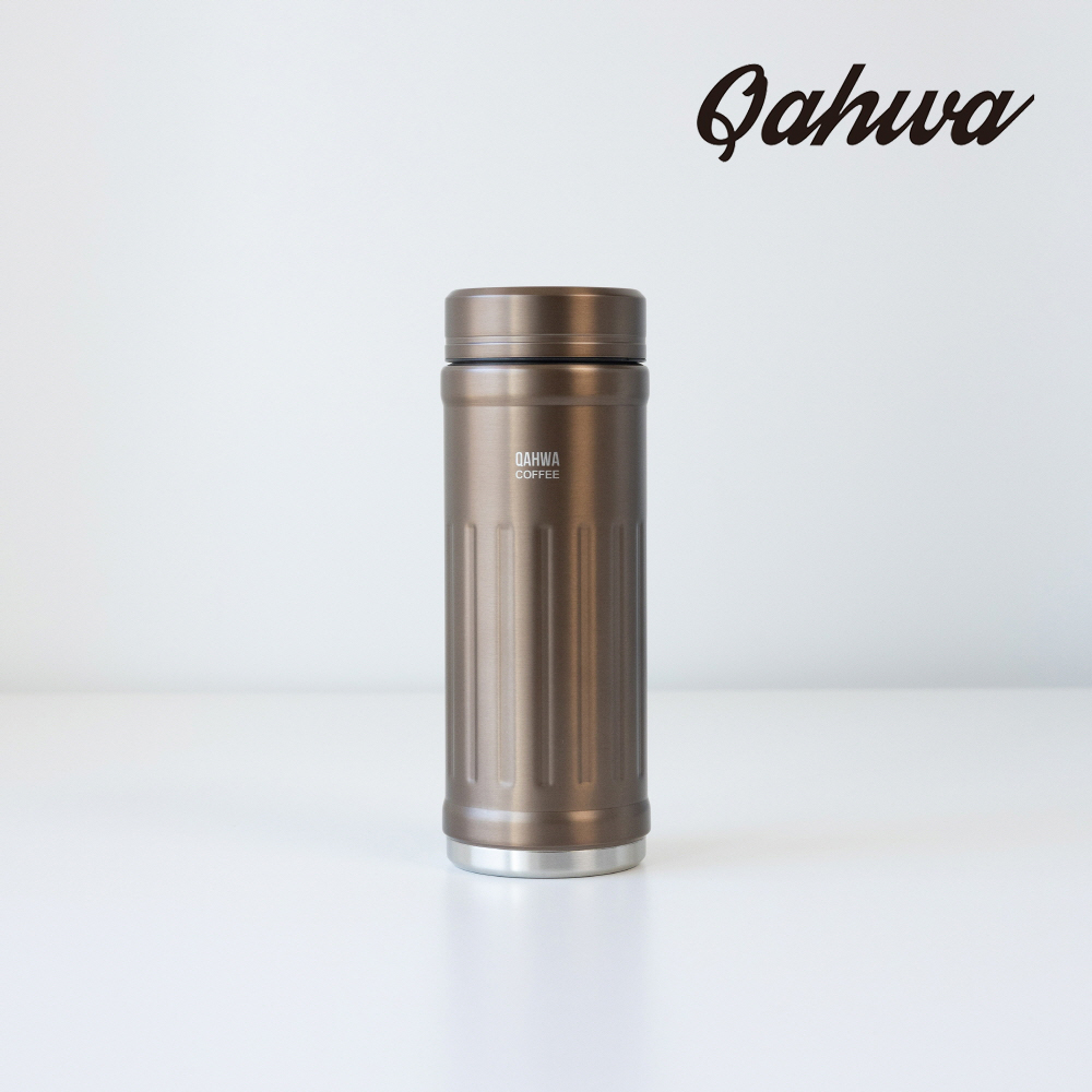 [정식수입] QAHWA 카와 텀블러 브라운 커피 텀블러 테프론 코팅 410ml - 상품 이미지