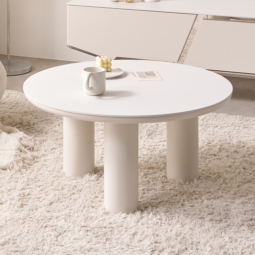 원형 소파 테이블 밀크 세라믹 거실탁자 커피테이블 트리플