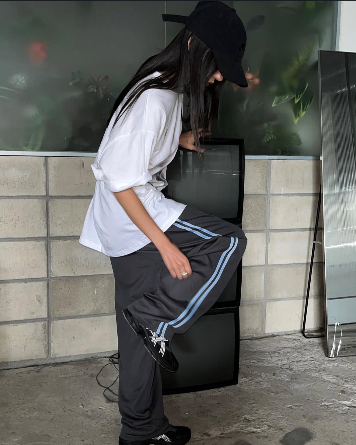 와이드팬츠 밴딩팬츠 편한바지 모노트랙팬츠 상세 이미지 4